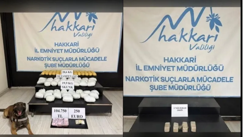 Hakkari'de zehir tacirlerine operasyon: 51 kilo uyuşturucu ele geçirildi