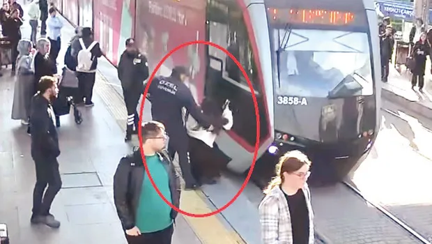 Kayseri'de Kahramanlık! Tramvay Faciasını Önleyen Güvenlik Görevlisi