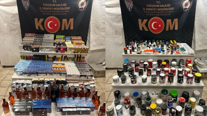 Eskişehir'de Şok Baskın! 500 Bin TL'lik Kaçak Ürünler Ele Geçirildi!