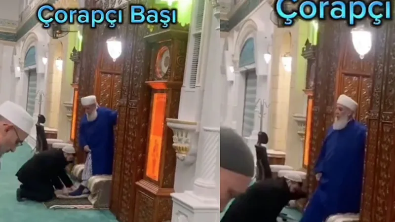 Menzil Şeyhi'nden Şoke Eden Hareket! Müridine Çorap Çıkarttırdı!