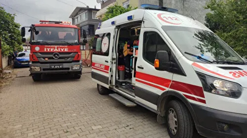 Samsun'da evde yangın çıktı: Beş kişi dumandan etkilendi